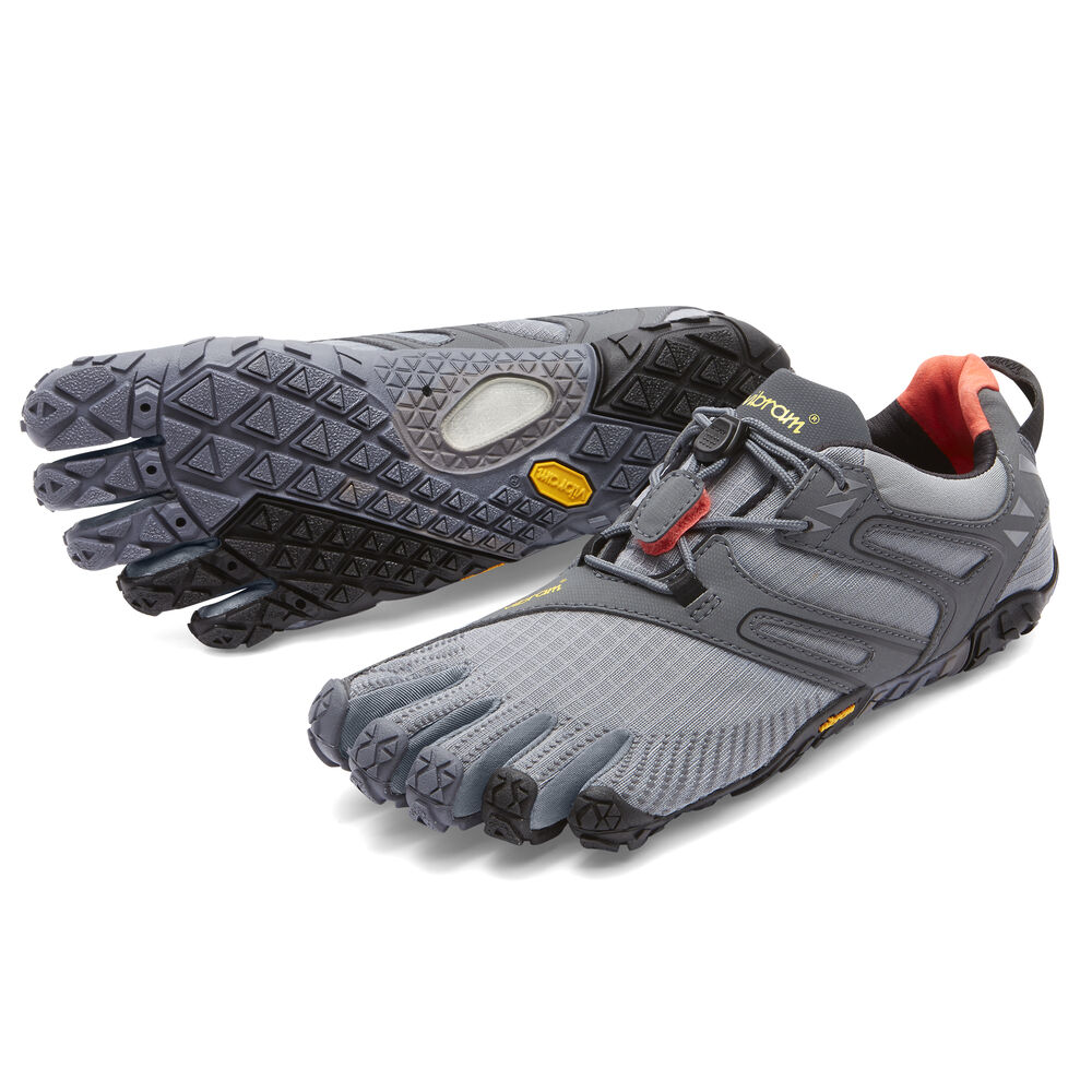 Vibram Fivefingers V-Trail Womens Trail Running Shoes Grey/Black/Orange Australia (KAV087462)